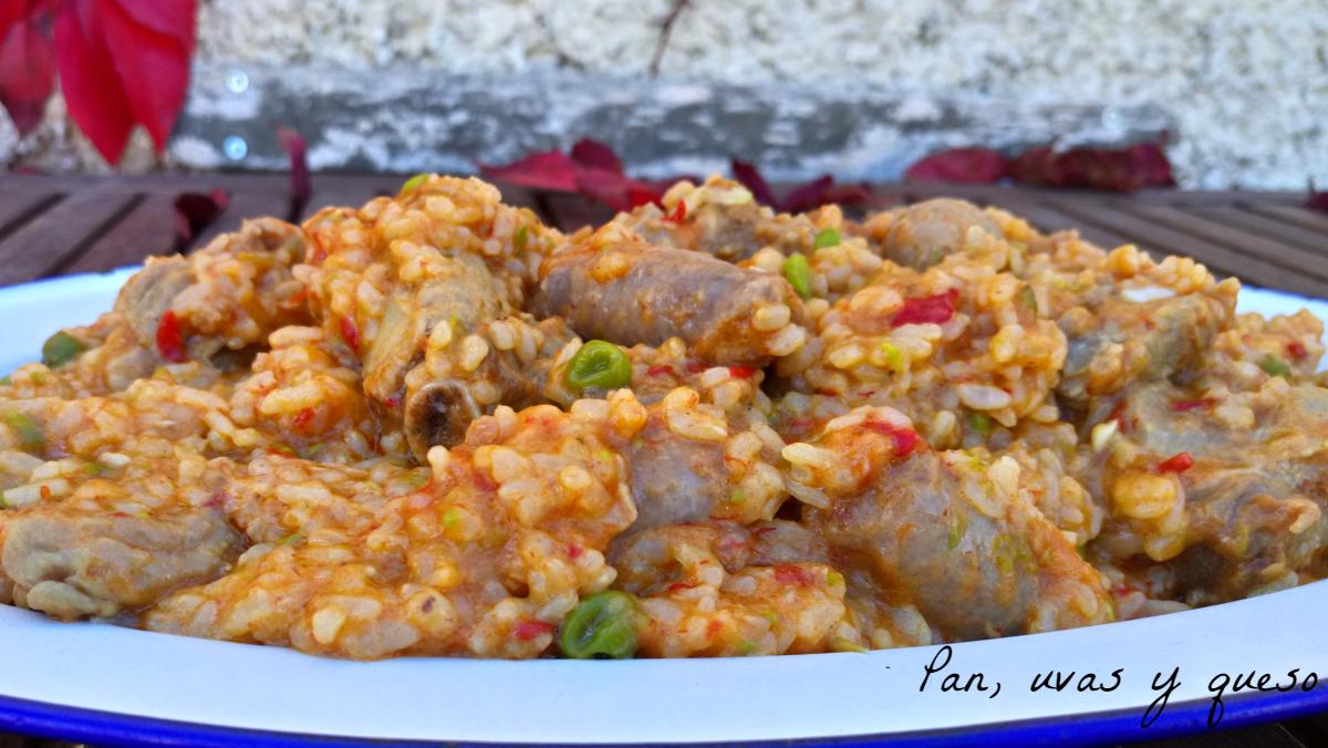 arroz con costillas de cerdo en thermomix - pan uvas y queso