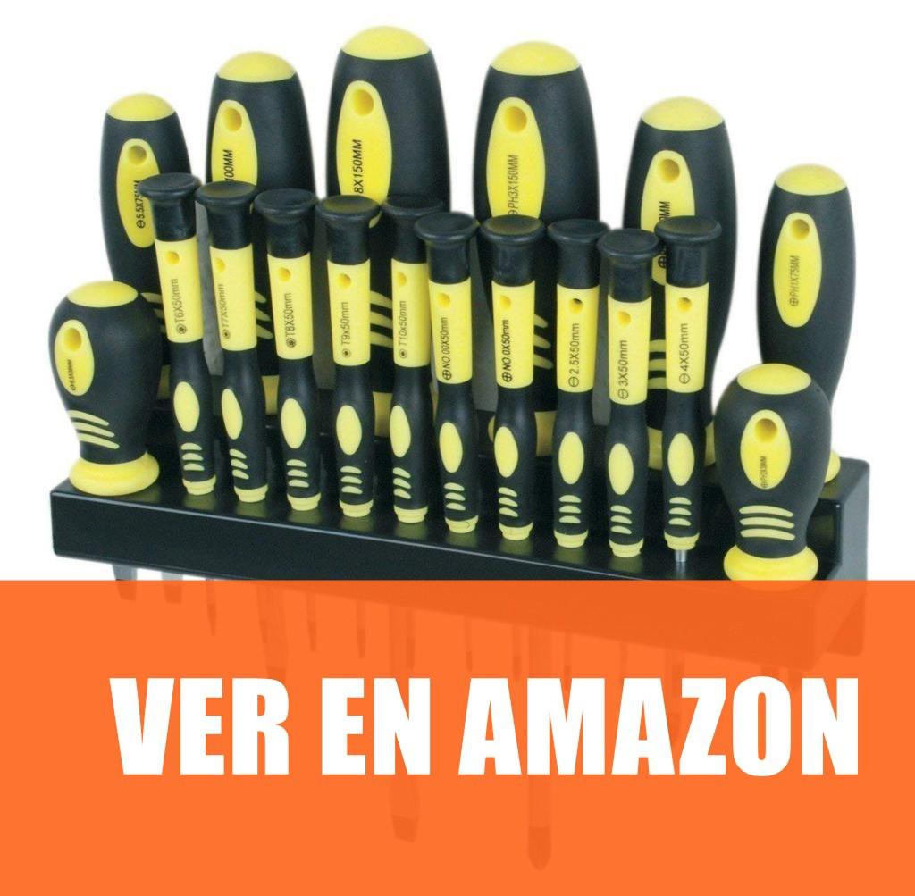 Mannesmann M11410 - Juego de Destornilladores Con Soporte De Pared