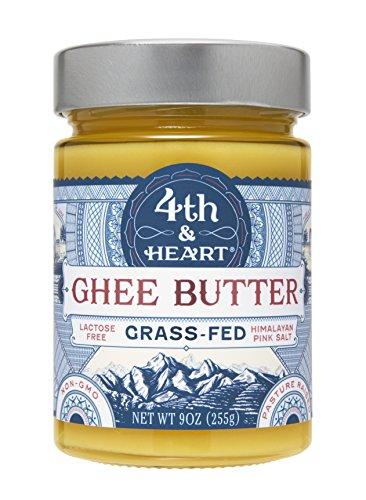 Himalayan Pink Salt Grass-Fed Ghee Butter by 4th & Heart, 9 Ounce, Pasture Raised, Non-GMO, Lactose Free, Certified Paleo, Keto-Friendly