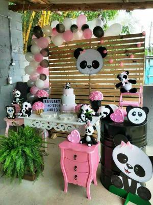 Niña cumpleaños fiesta decoración detalle tema Panda. Maravillosos