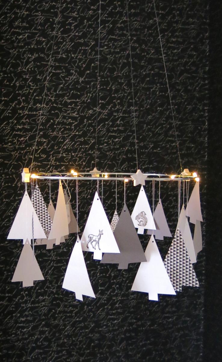 Manualidades de Navidad - Colgante de arbolitos de papel