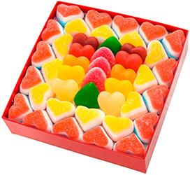 Regalos originales para amigas Caja Regalo Original Corazones con 3 capas de Chuches