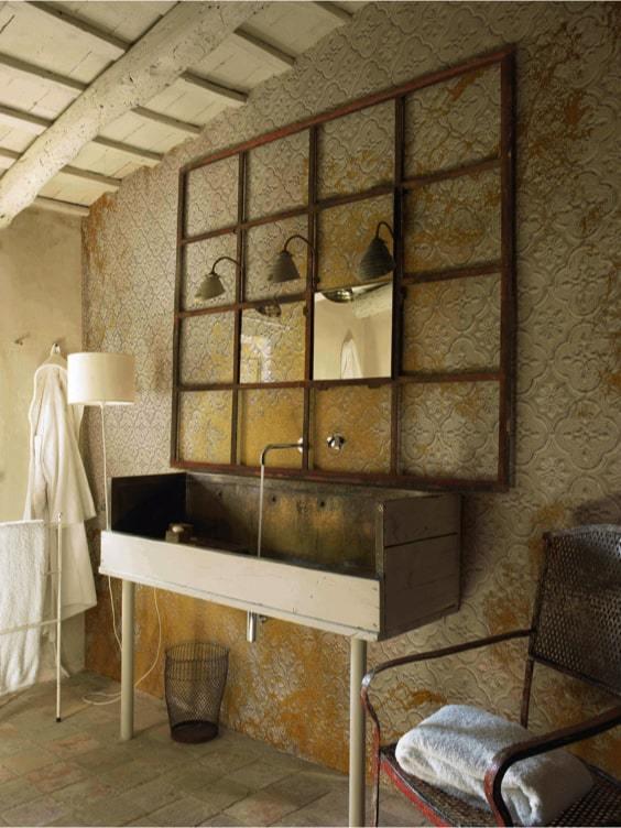 Papel vinilo imitando placas de metal de wallanddeco