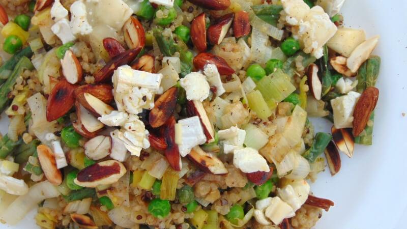 quinoa con guisantes y judias verdes