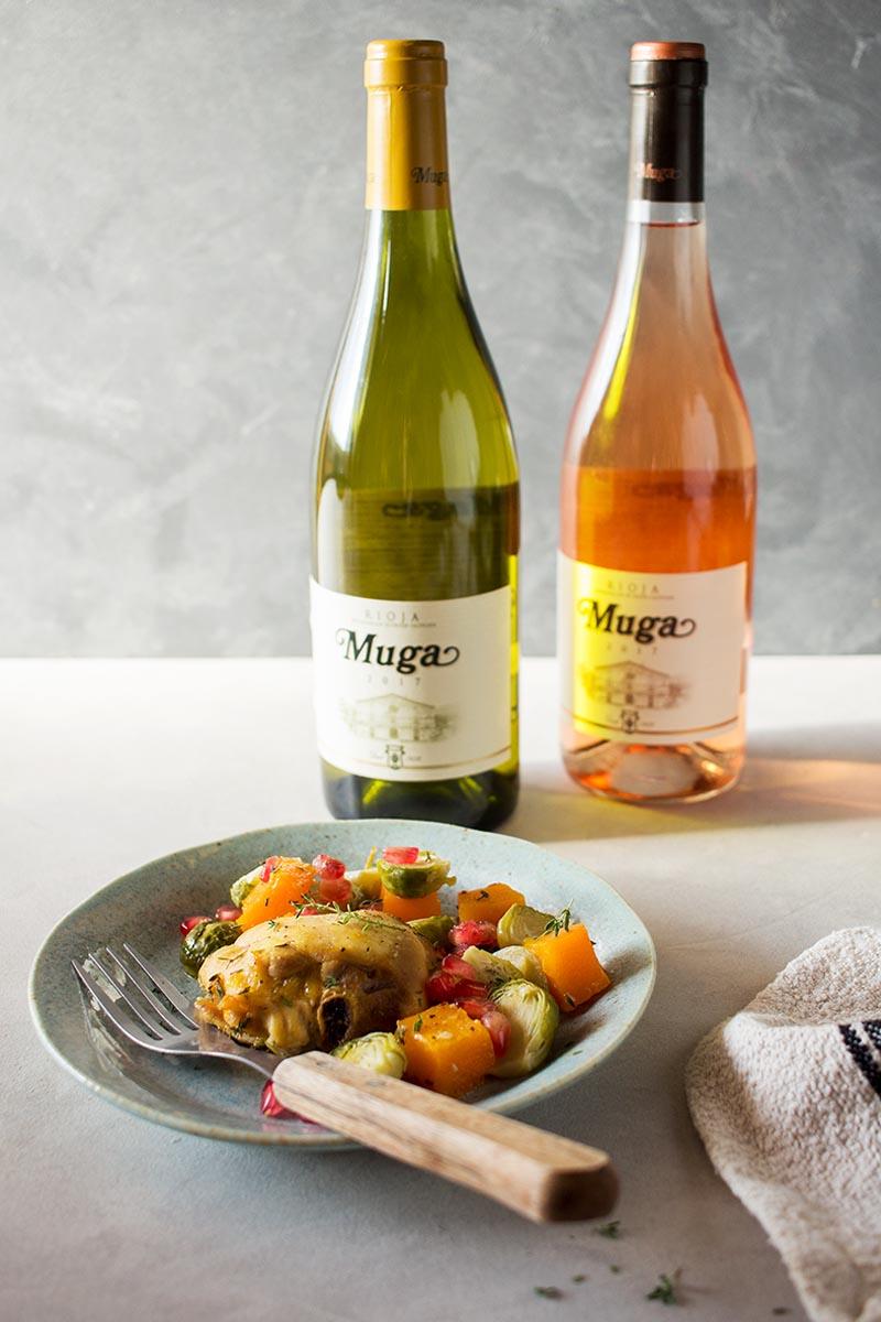 pollo al horno con verduras