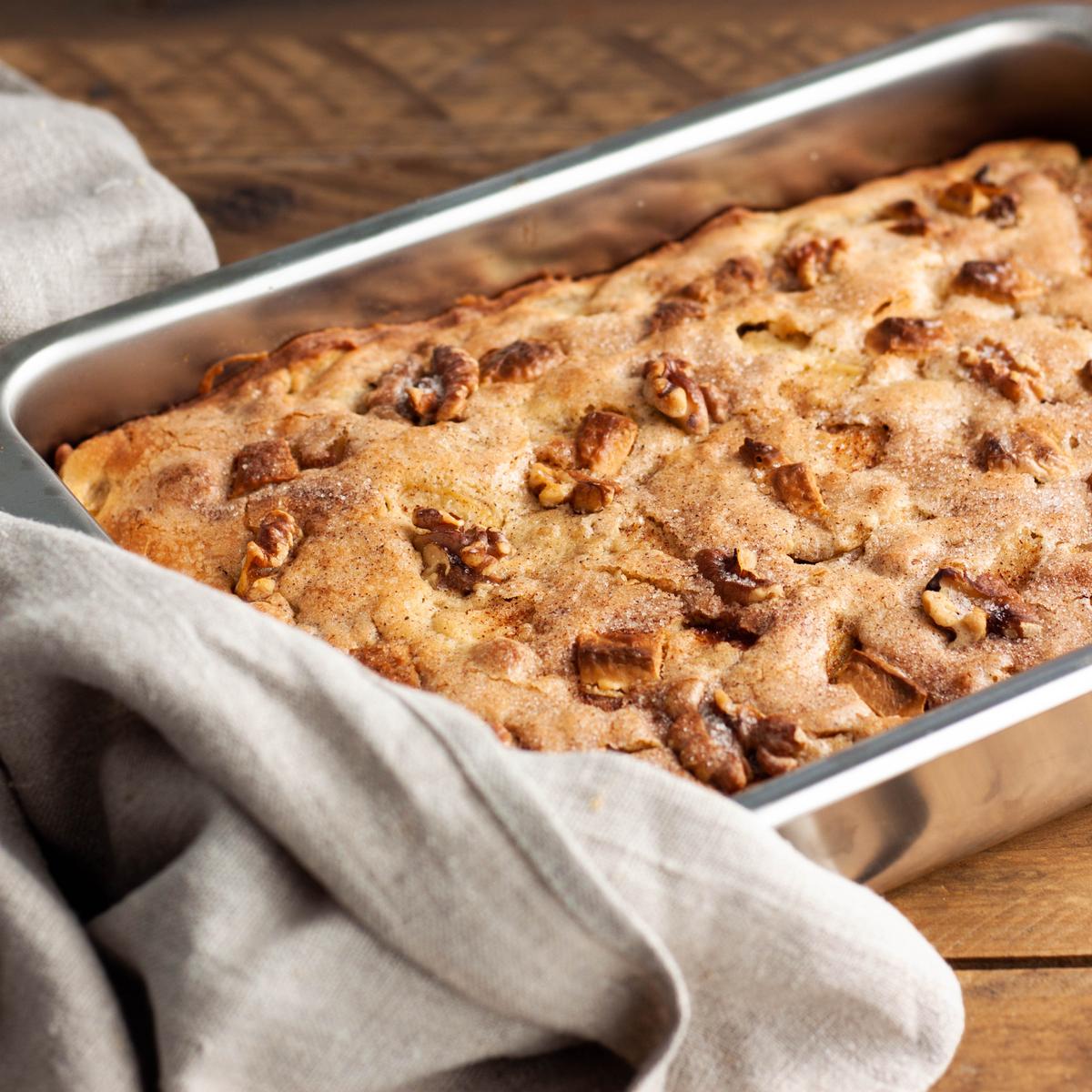 blondie con manzana y chocolate blanco