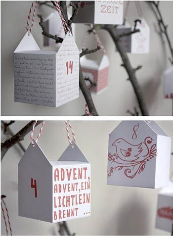 calendario de adviento original y fácil para colgar del árbol