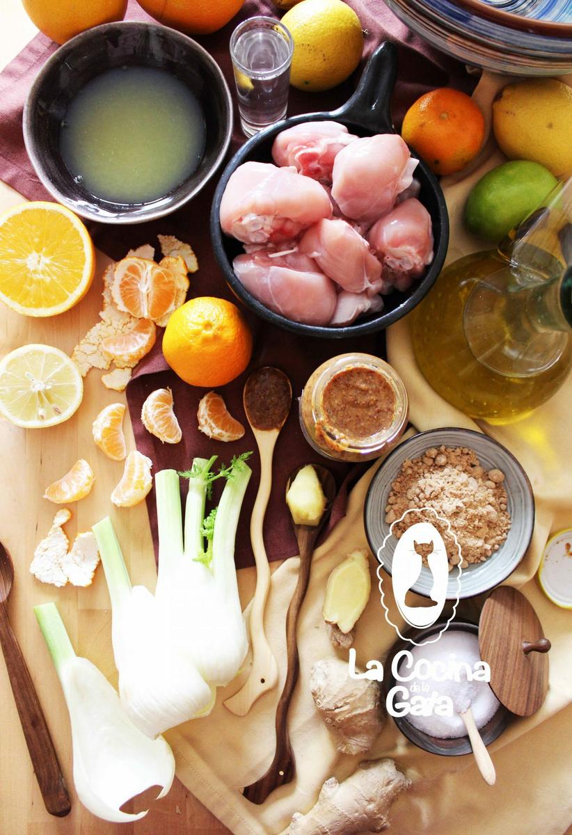 Ingredientes para el guiso de pollo