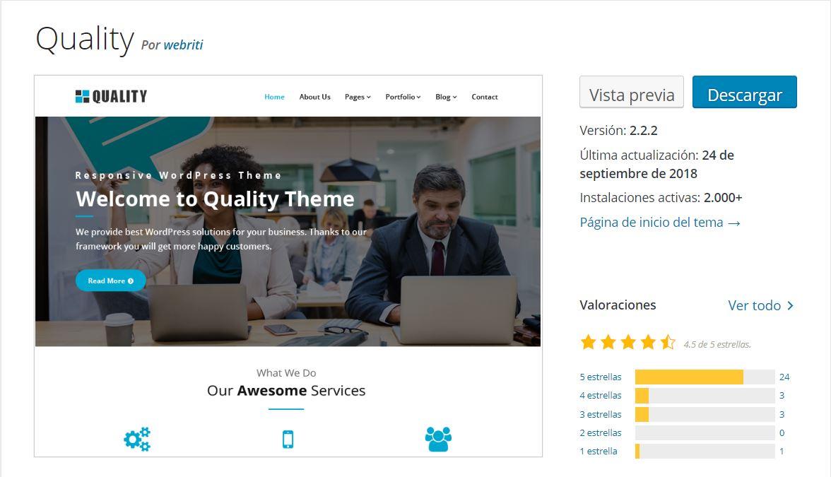 plantillas wordpress 2019 quality theme