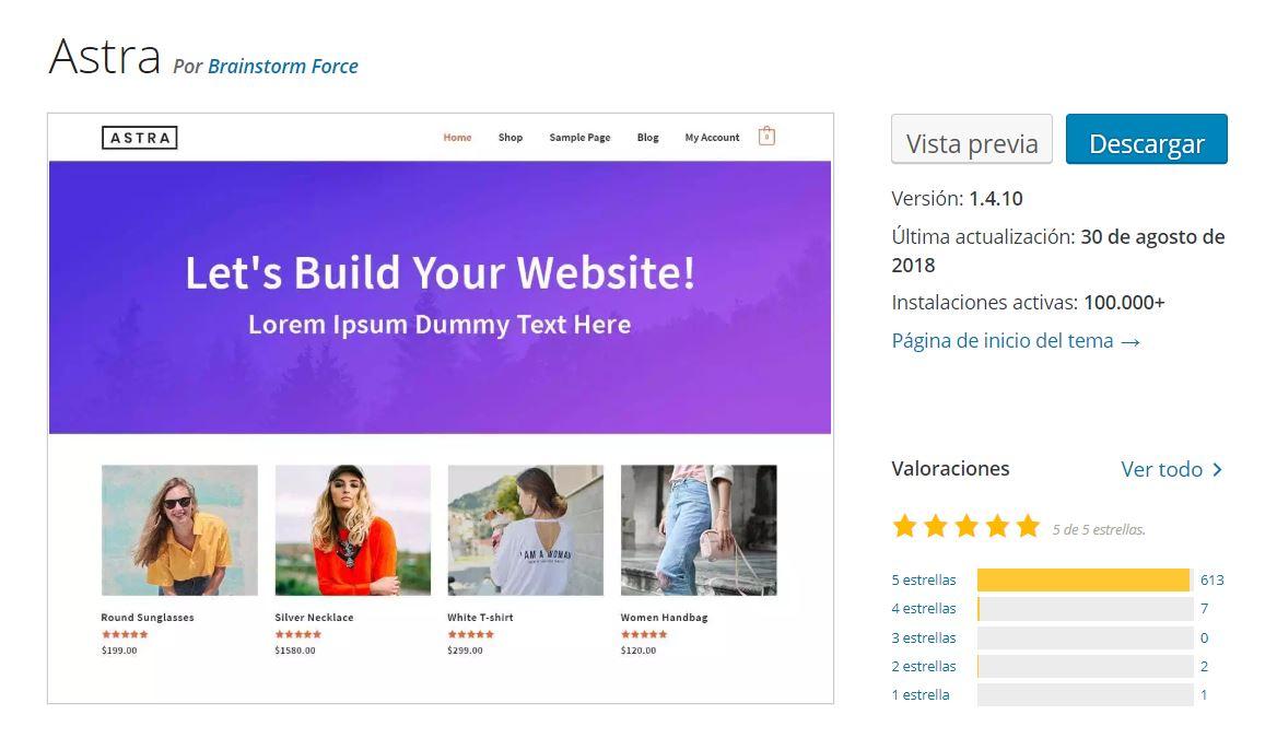 temas wordpress gratis 2019 astra