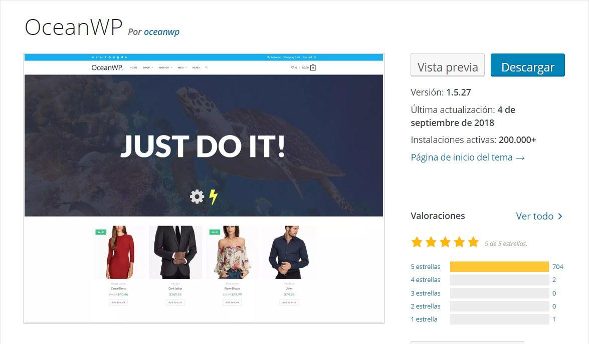plantillas wordpress gratis 2019 oceanwp