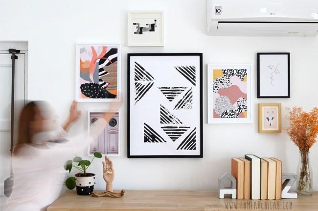 como colgar un grupo de cuadros