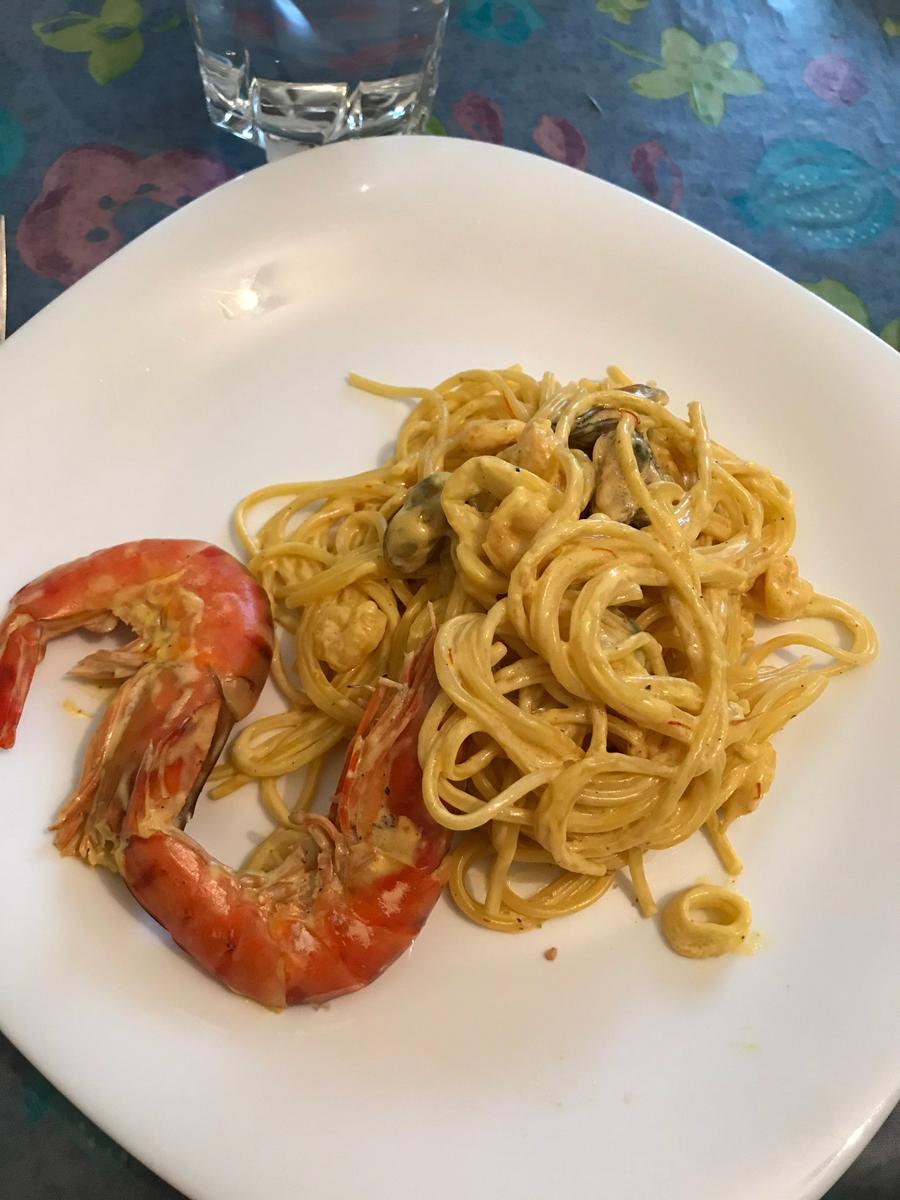 Receta de pasta con gambas