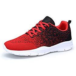 DAFENP Zapatillas de Running Hombre Mujer/Zapatos para Correr en Montaña y Asfalto Aire Libre y Deportes para Hombre Unisex Adulto,XZ747-M-redblack-EU44
