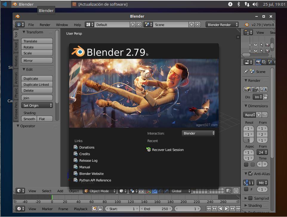 ubuntu studio escritorio blender
