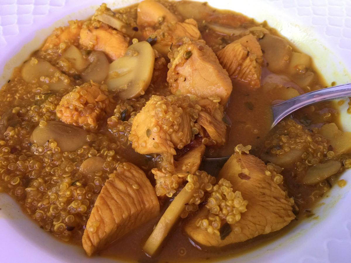 como preparar quinoa con pollo