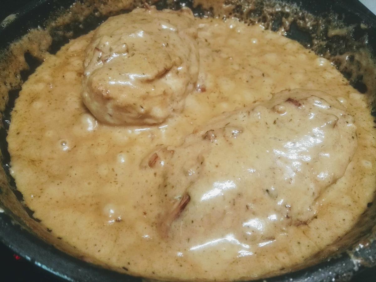 pechuga de pollo en salsa con nata (crema de leche) y miel mostaza