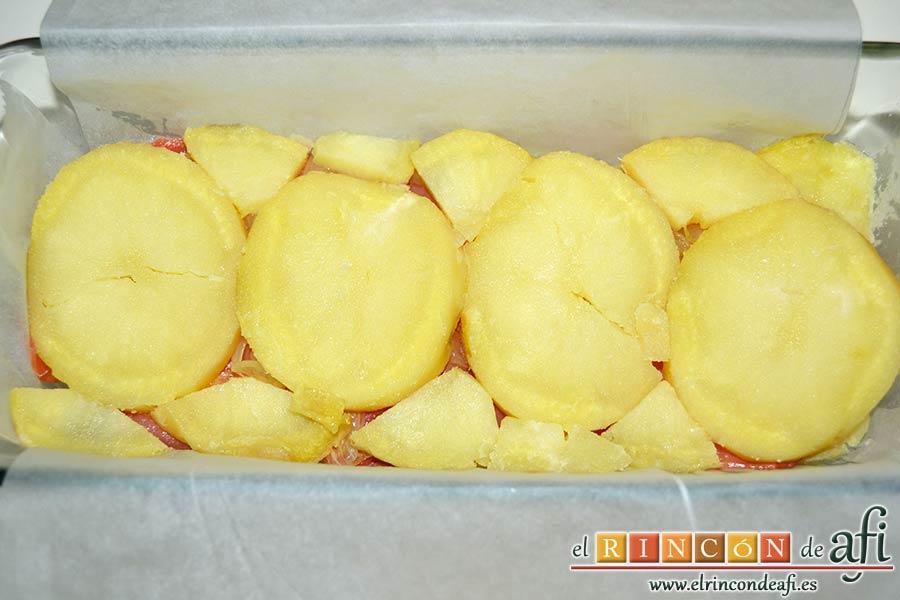 Pudin de salmón, acabar con una última capa de papas