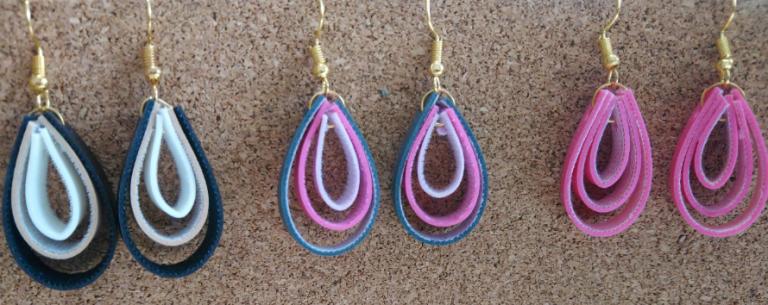 Pendientes de tiras de polipiel ¡ En 10 minutos los tienes !