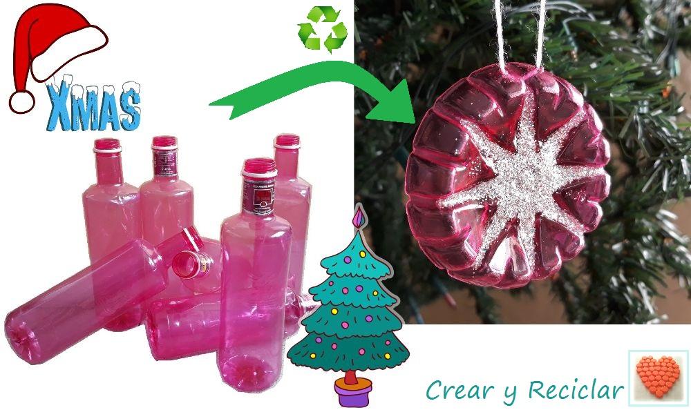 Figuras decorativas para el arbolito de Navidad con botellas de plástico