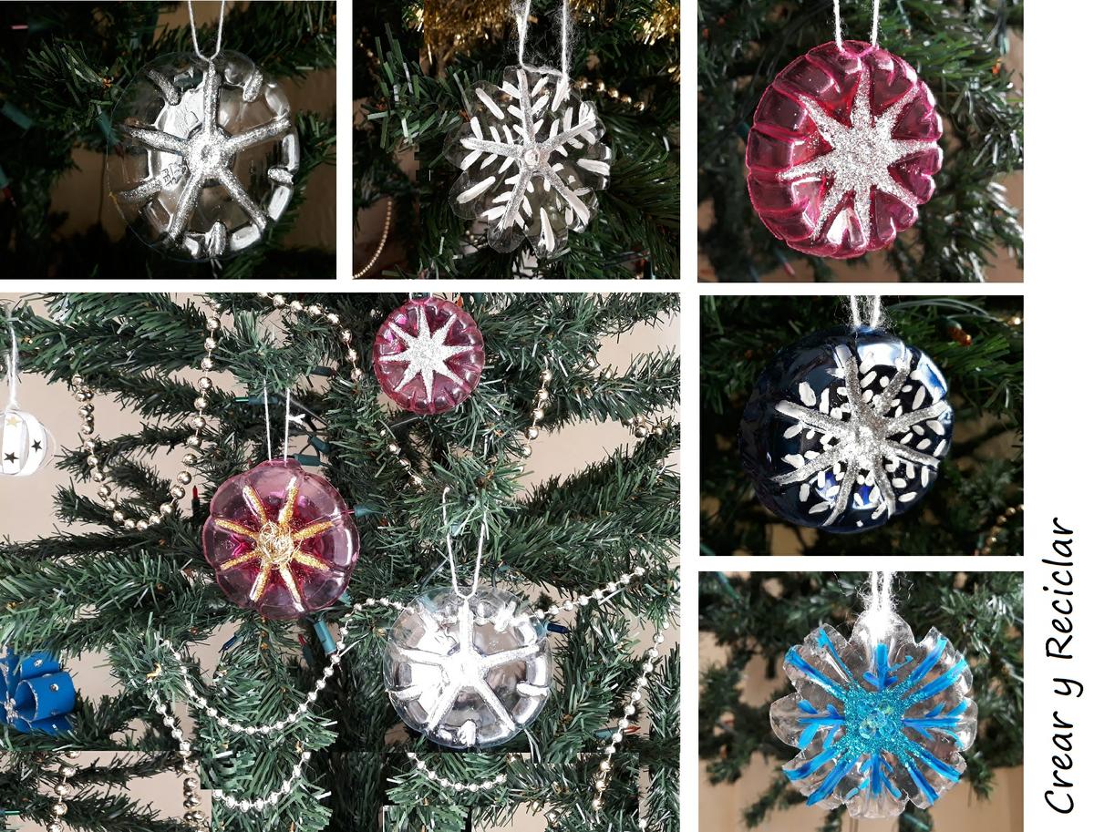 Figuras decorativas para el arbolito de Navidad con botellas de plástico