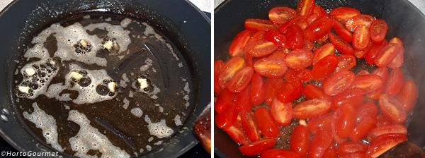 Pasta con tomate y nuez moscada paso 1