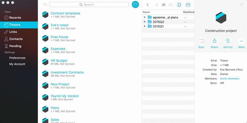datos en la nube características de Tresorit almacen seguridad almacenar
