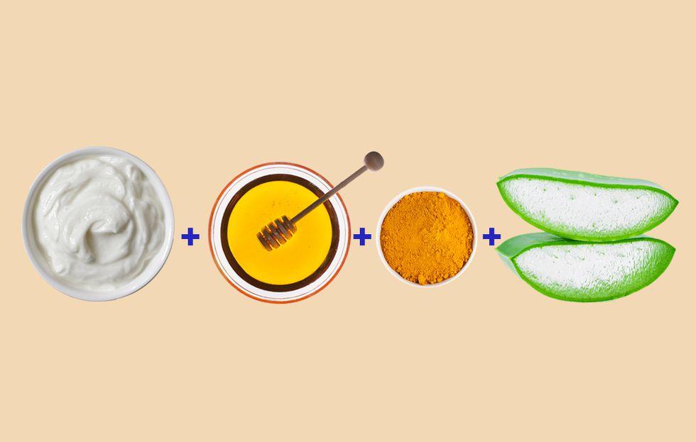 mascarilla casera de yogur miel cúrcuma, ingredientes