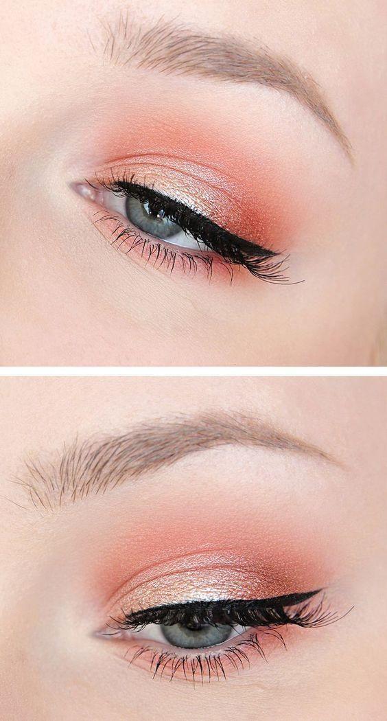 maquillaje para novia living coral pantone 2019