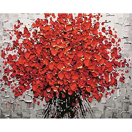 Bigie DIY Oil Painting Paint by Number Kit with Flowers Painting Life PBN Home Wall Art Decor 16x20 inch (Frameless, Tree of Life)