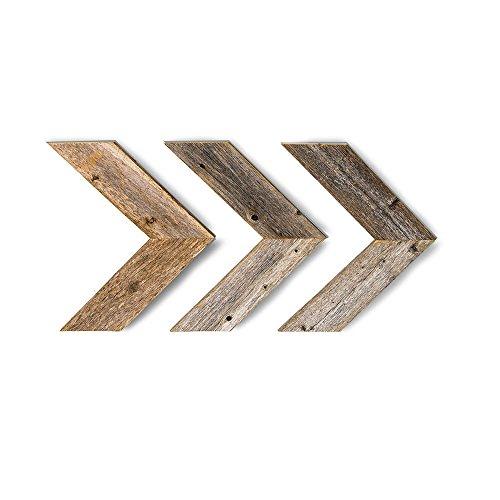 BarnwoodUSA Farmhouse Wood Arrows for Wall - Set of 3 Rustic Chevron Arrows Made from 100% Reclaimed and Recycled Wood | Comes with Mounting Hardware