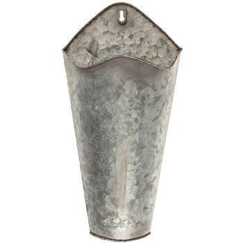 Galvanized metal wall planter farmhouse decor with mounting hardware