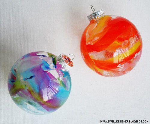 Bolas de Navidad decoradas con pintura