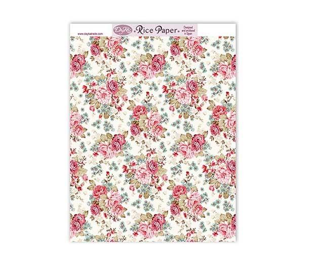 Papel de arroz japonés Dayka Trade modelo fondo de flores