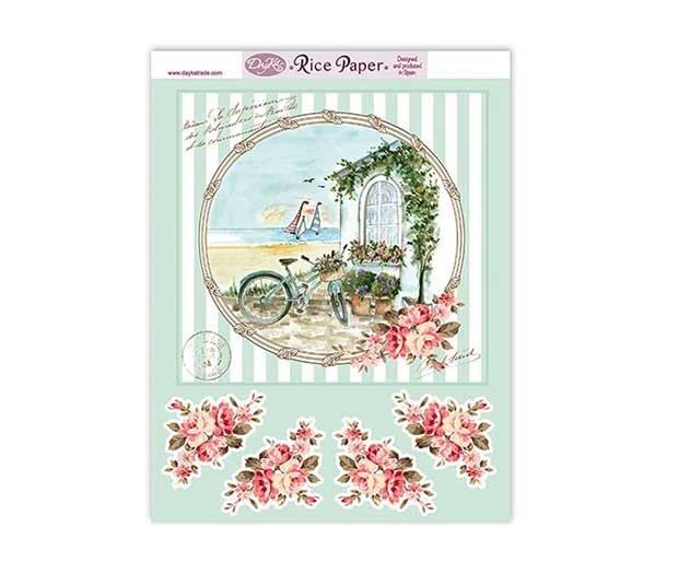 Papel de arroz Dayka Trade bicleta y mar