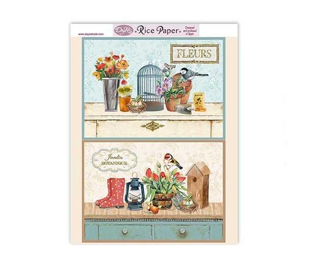 Papel de arroz japonés Dayka Trade decorado con dos bodegones