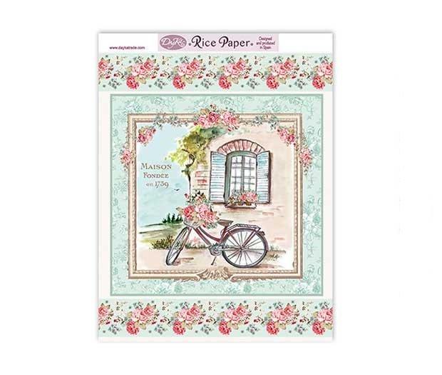 Papel de arroz japonés Dayka Trade fachada con bicileta