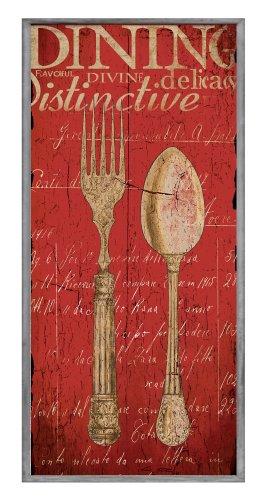 The Stupell Home Decor Collection Decor Collection Vintage Fork Spoon Wall Plaque, Red