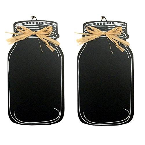 Fitlyiee 2 Pack Wood Wall Mounted Mason Jar Cutout Chalkboard Blank Decorative Chalkboard Sign