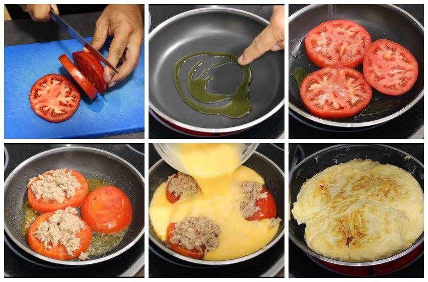 Tortilla de atun y tomate