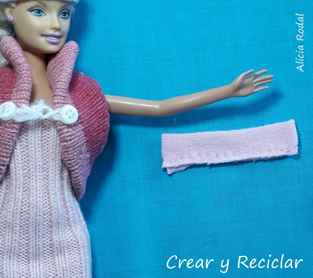 Conjunto ropa de invierno rosa: Botas, chaleco, gorro y guantes DIY con reciclaje