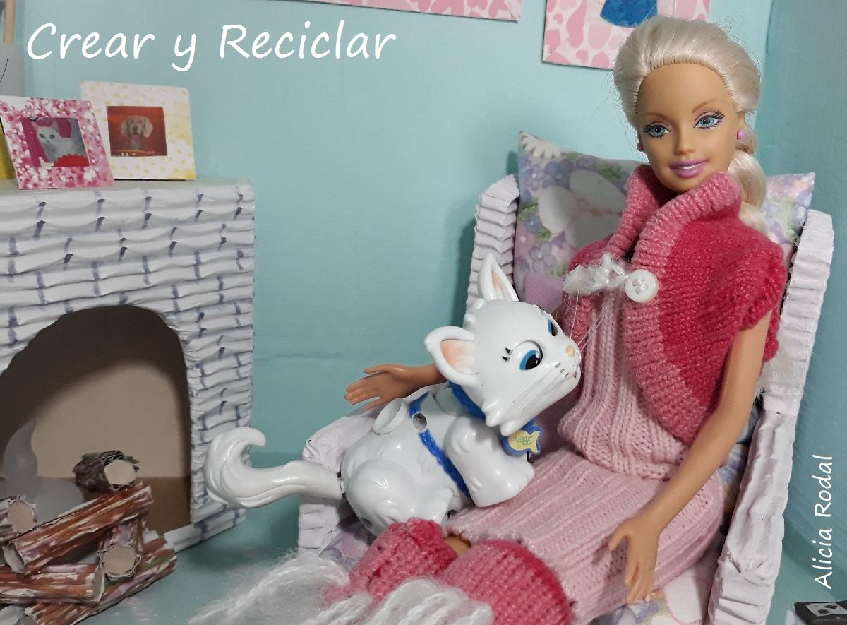 Conjunto ropa de invierno rosa: Botas, chaleco, gorro y guantes DIY con reciclaje