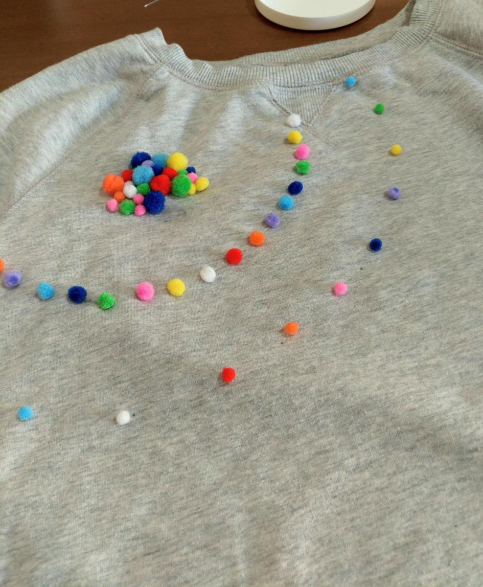 Pompones en círculos