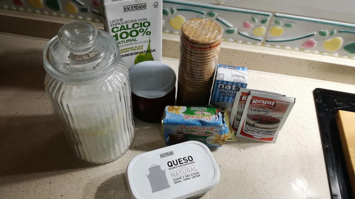Ingredientes para hacer la tarta de queso en la Thermomix.