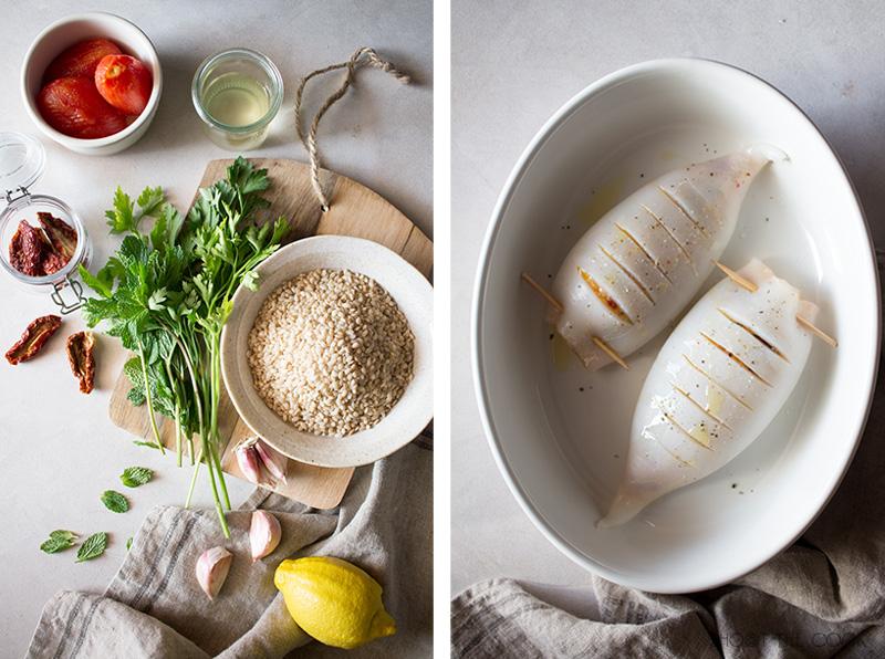 calamares rellenos faciles con arroz