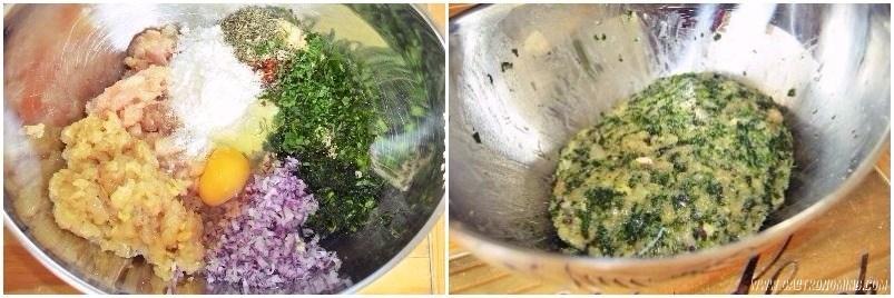 hamburguesas de pollo y espinacas