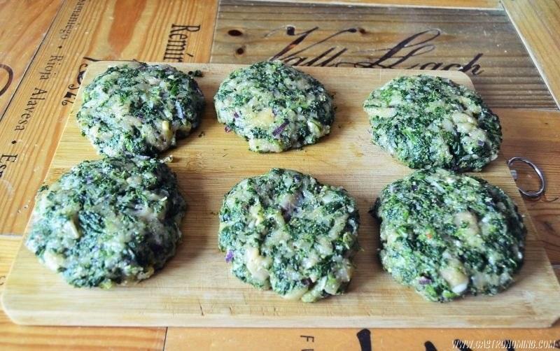 hamburguesas de pollo y espinacas