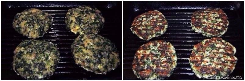 hamburguesas de pollo y espinacas
