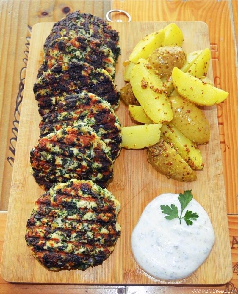 hamburguesas de pollo y espinacas