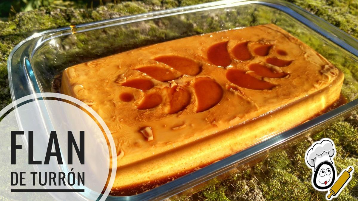 Flan de turrón en Thermomix blando.